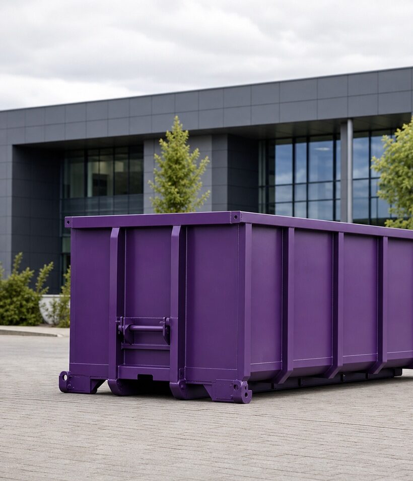 36 cbm Abrollcontainer in lila